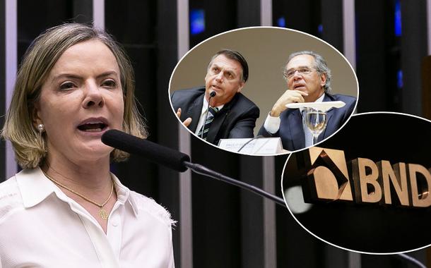 Gleisi Hoffmann | Jair Bolsonaro e Paulo Guedse | BNDES