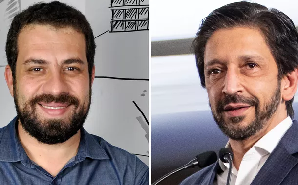 Guilherme Boulos (à esq.) e Ricardo Nunes