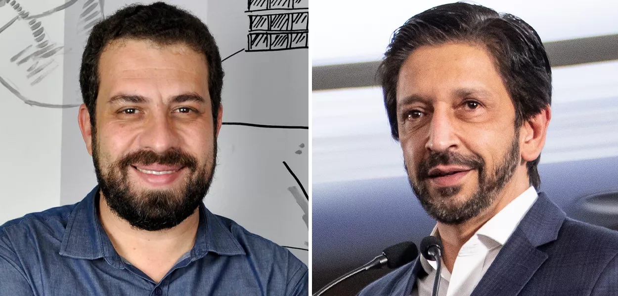 Guilherme Boulos (à esq.) e Ricardo Nunes
