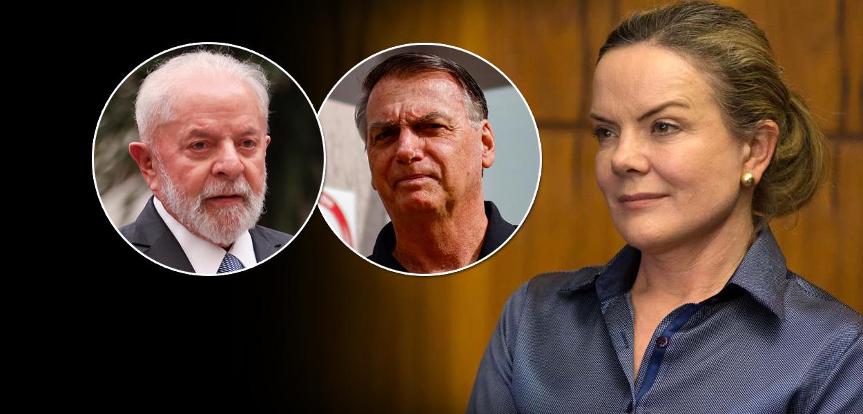 Luiz Inácio Lula da Silva, Jair Bolsonaro e Gleisi Hoffmann