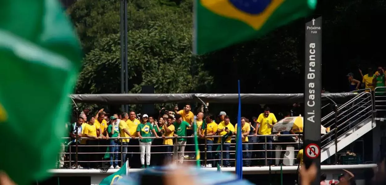 Bolsonaristas em manifestação em São Paulo-SP