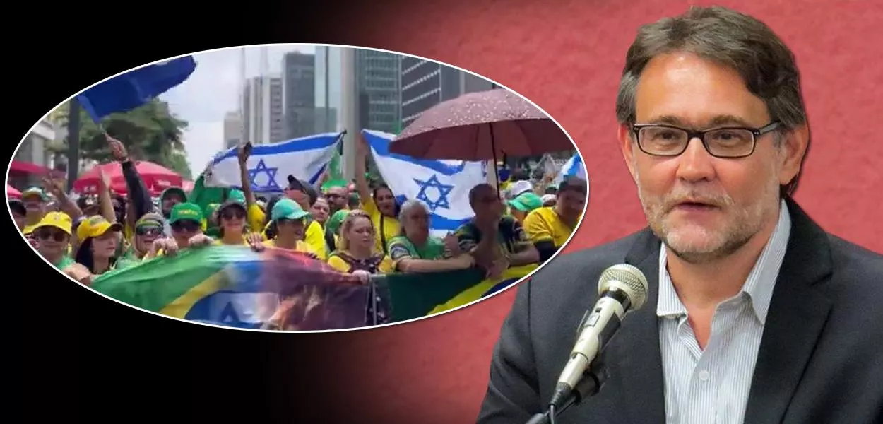João Cezar de Castro Rocha e bandeiras de Israel