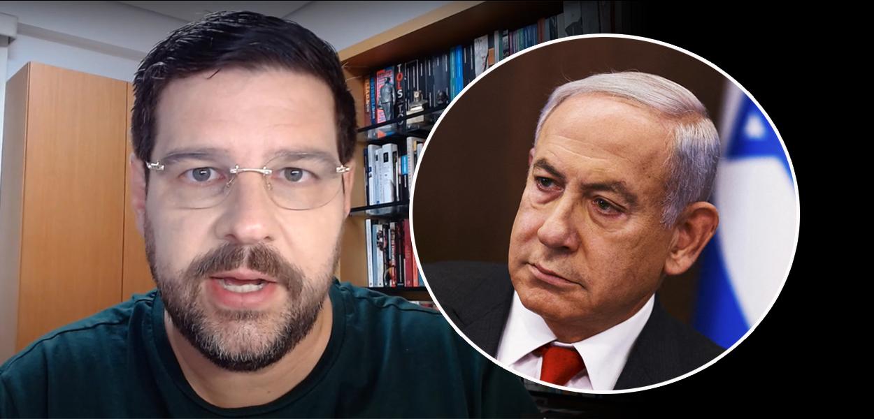 Marcelo Uchôa (mais destaque) e Benjamin Netanyahu 