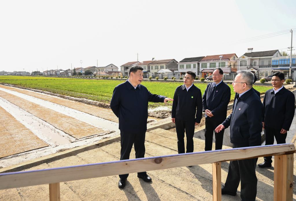 Xi inspeciona trabalho de agricultura da primavera na cidade de Changde, Província de Hunan, centro da China
