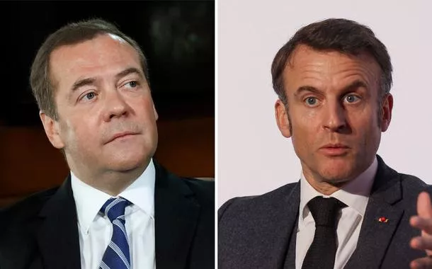 Dmitry Medvedev e Emmanuel Macron