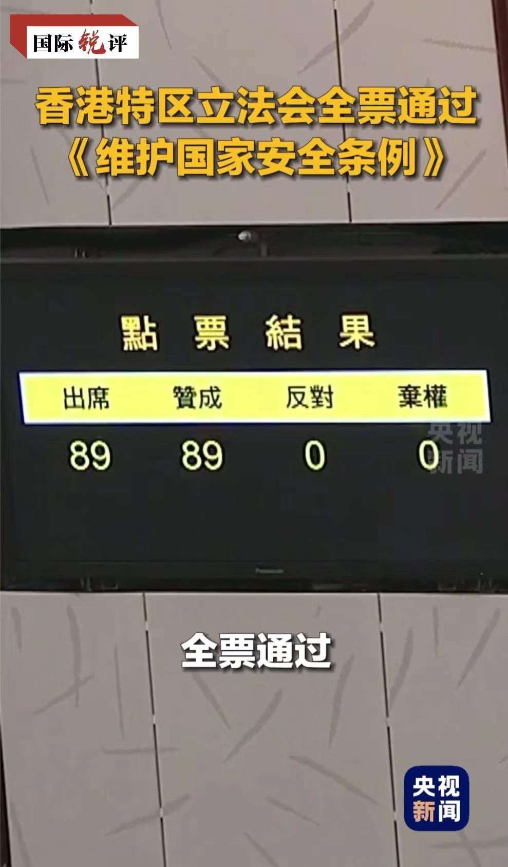 Conselho Legislativo da Região Administrativa Especial de Hong Kong (RAEHK) aprovou por unanimidade no dia 19 o projeto de lei de salvaguarda da segurança nacional