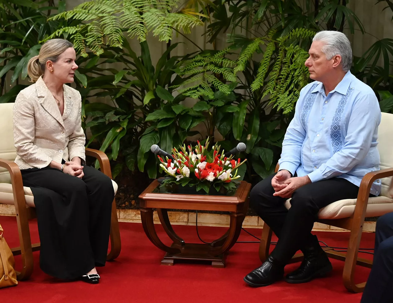 Gleisi Hoffmann e Miguel Díaz Bermúdez