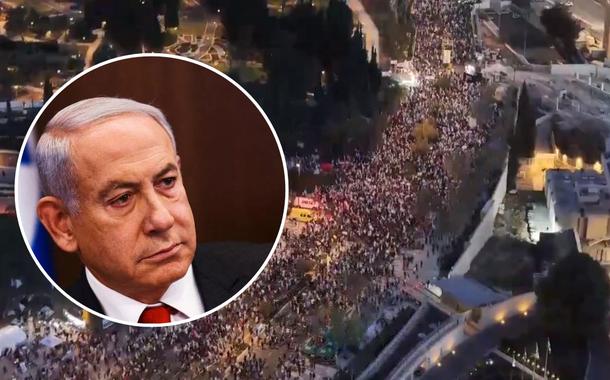 Dezenas de milhares de pessoas protestam contra governo de Netanyahu em Jerusalém (vídeos)