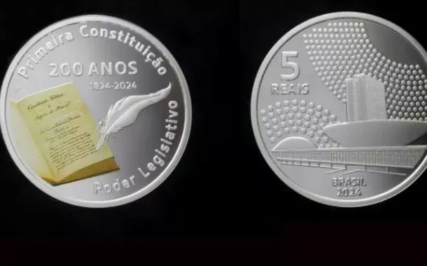 BC lança moeda comemorativa pelos 200 anos da 1ª Constituição brasileira