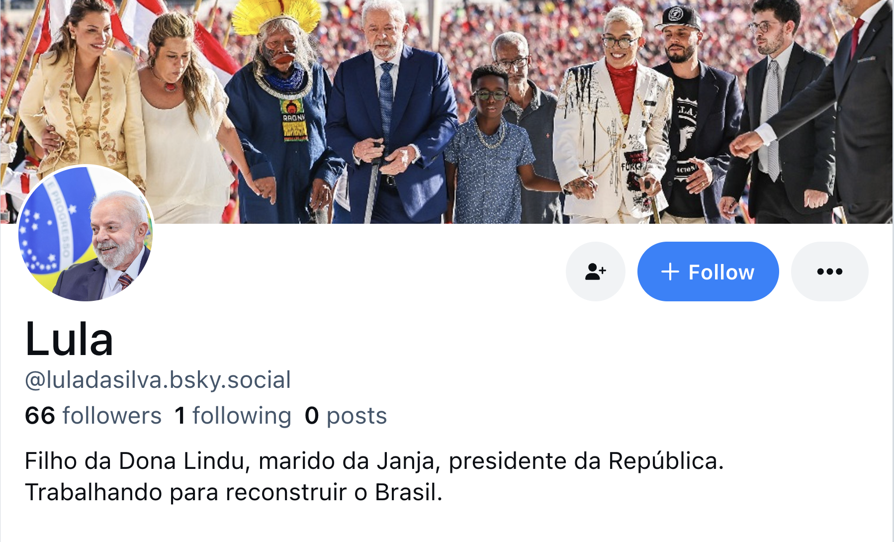 Conta de Lula no BlueSky