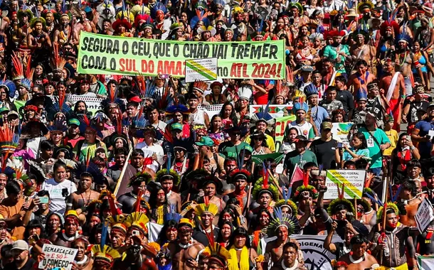 Manifestação indígena em Brasília