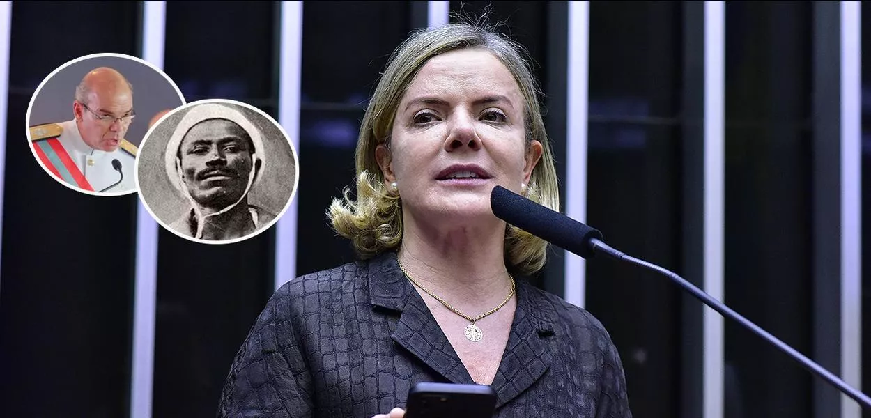 Da esq. para a dir.: Marcos Sampaio Olsen, João Cândido e Gleisi Hoffmann