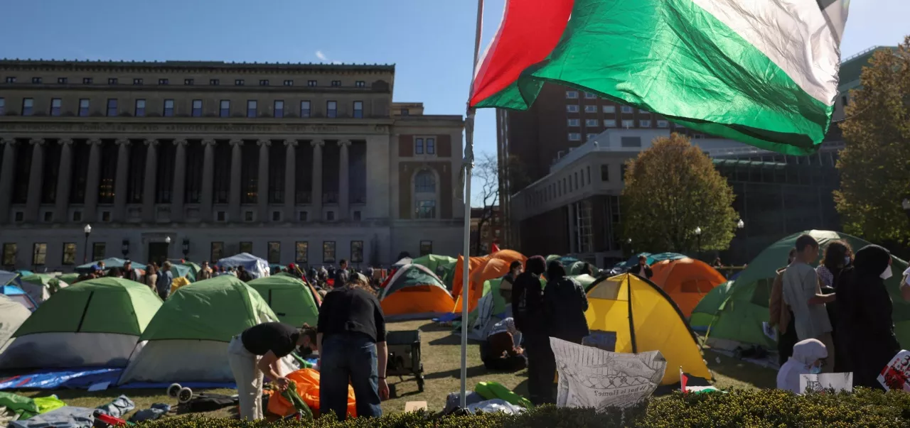 Protesto pró-Palestina na Universidade de Columbia, nos EUA