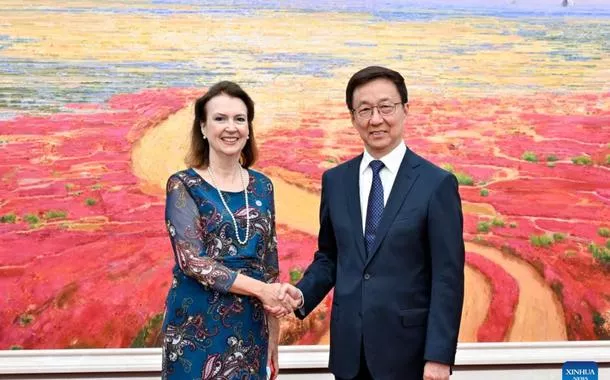 Vice-presidente chinês reúne-se com ministra das Relações Exteriores da Argentina