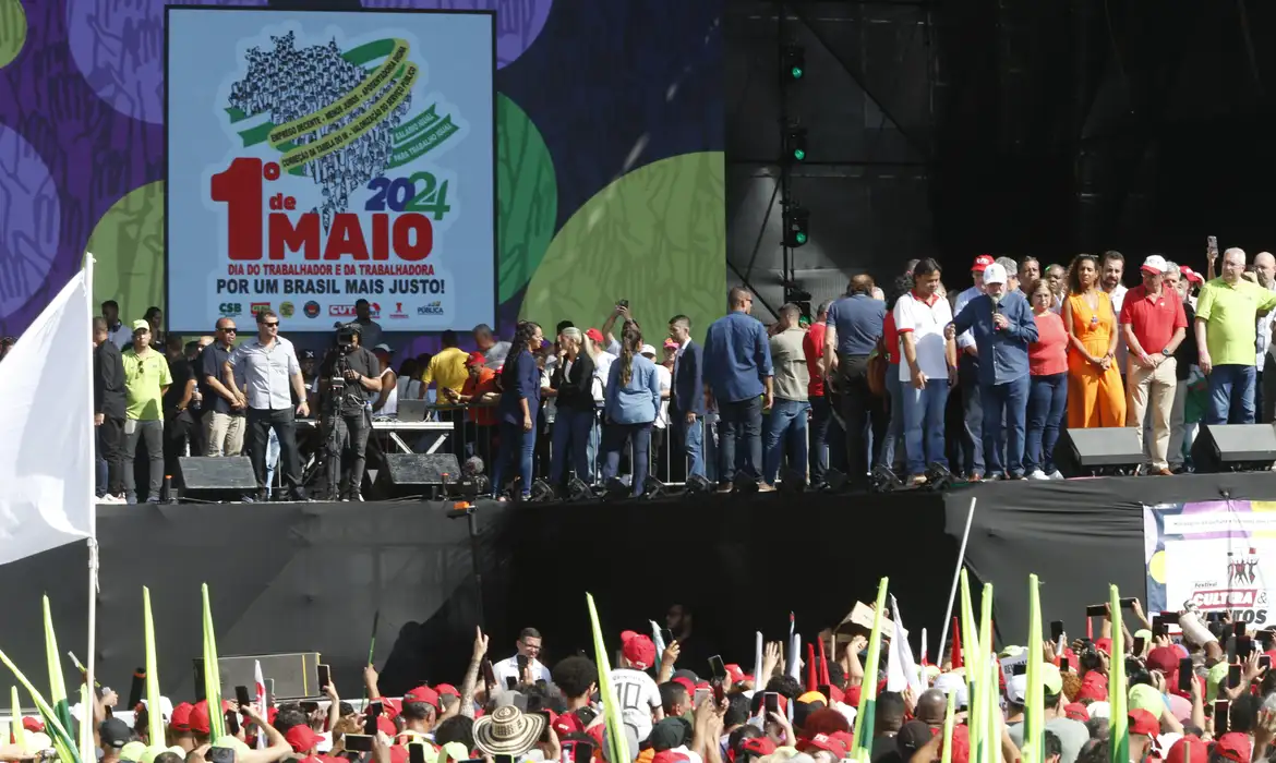 Presidente Lula no ato do Dia do Trabalhador em São Paulo