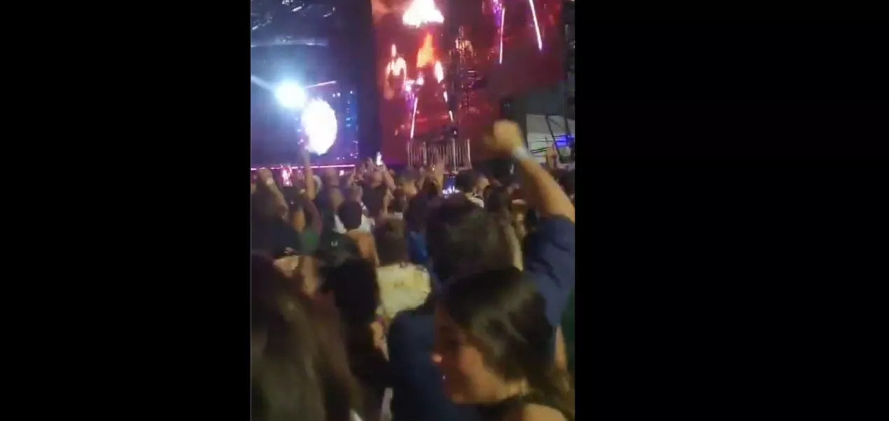 Fábio Wajngarten dançando no show da Madonna