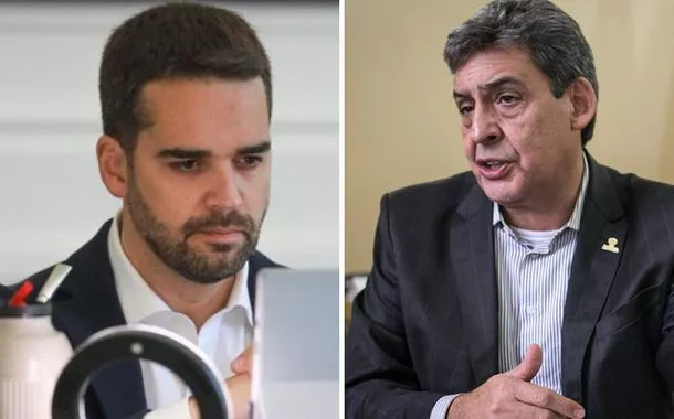 Eduardo Leite, governador do RS (à esq.), e Sebastião Melo, prefeito de Porto Alegre
