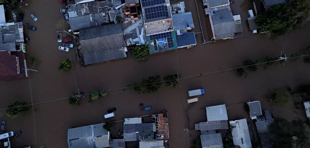 Ruas alagadas em Eldorado do Sul, no Rio Grande do Sul