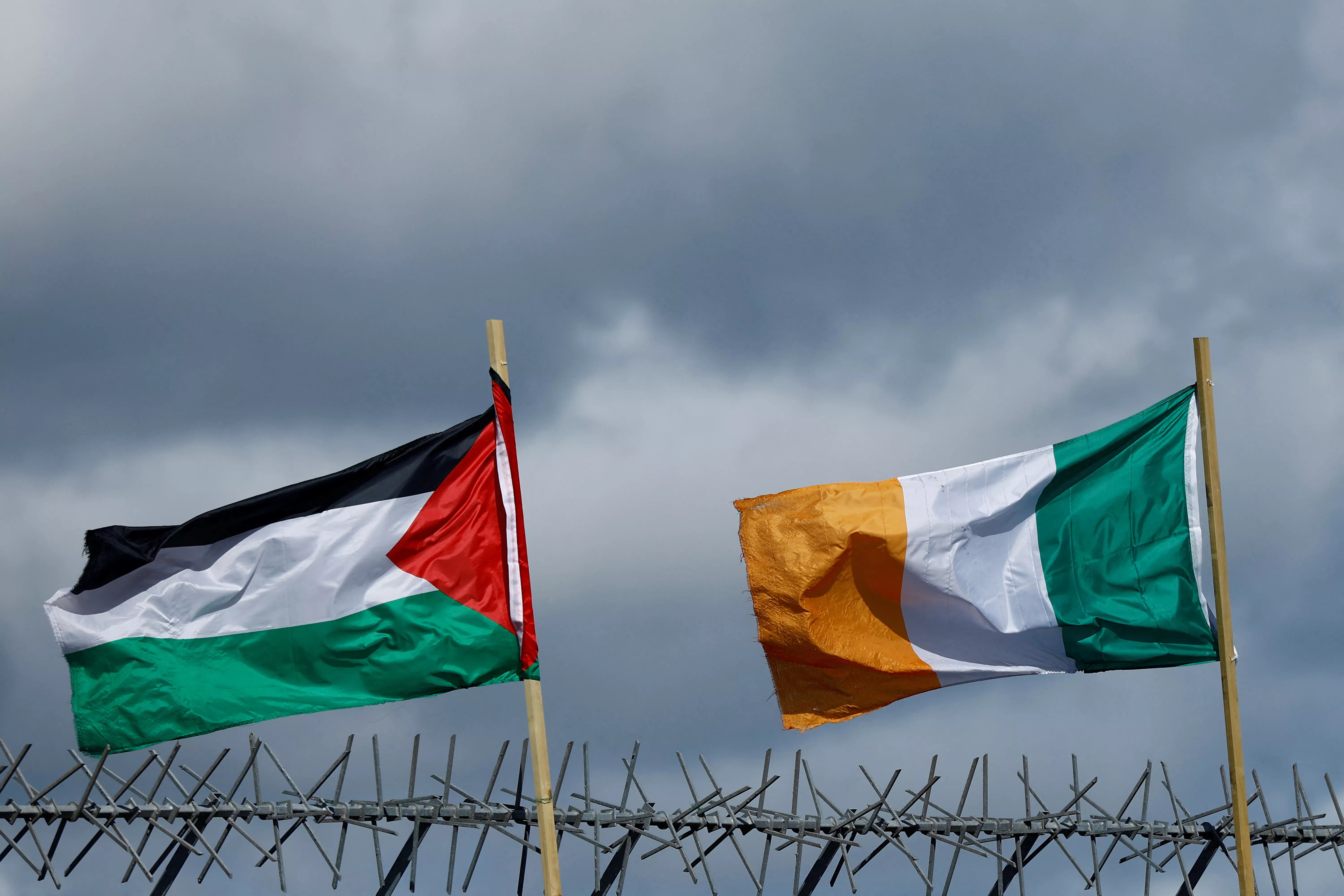 Bandeiras da Palestina e da Irlanda 