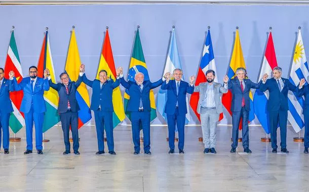 Fotografia oficial dos Presidentes dos países da América do Sul em 30/05/2023