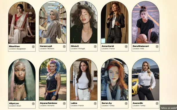 Belas e artificiais: conheça as 10 finalistas do Miss IA