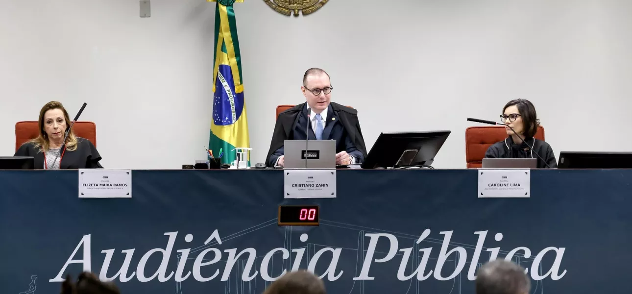 Ministro Cristiano Zanin durante audiência pública sobre a ADPF 1.143/DF