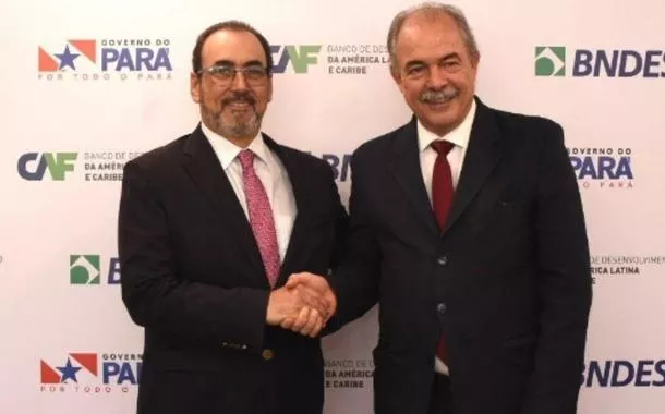 Presidente executivo do CAF, Sergio Díaz-Granados e presidente do BNDES, Aloizio Mercadante