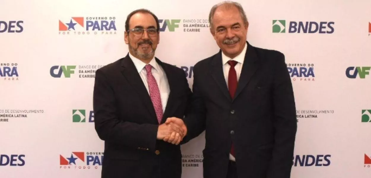 Presidente executivo do CAF, Sergio Díaz-Granados e presidente do BNDES, Aloizio Mercadante