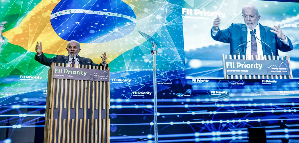 Presidente Luiz Inácio Lula da Silva durante a sessão de abertura do Fórum de Investimentos Prioridade 2024 do Instituto da Iniciativa de Investimentos Futuros (FII Institute), no Copacabana Palace, Rio de Janeiro - RJ