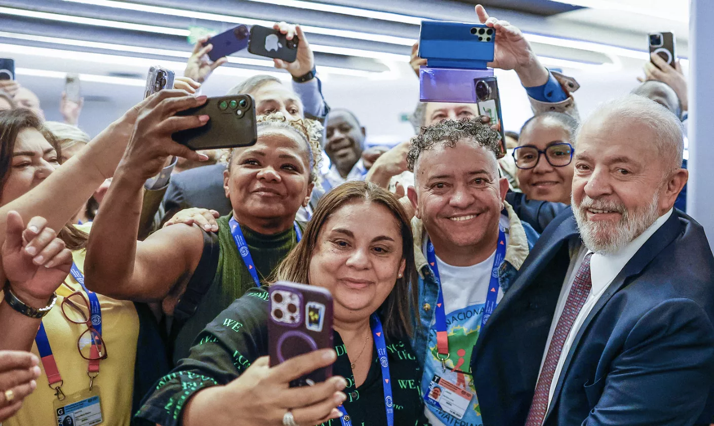 Presidente Luiz Inácio Lula da Silva durante sessão de encerramento do Fórum Inaugural da Coalizão Global para a Justiça Social no âmbito da 112a Conferência Internacional do Trabalho, no Palácio das Nações, em Genebra, Suíça