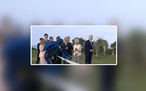 Joe Biden aparece desorientado junto a integrantes da cúpula do G7 (vídeo)