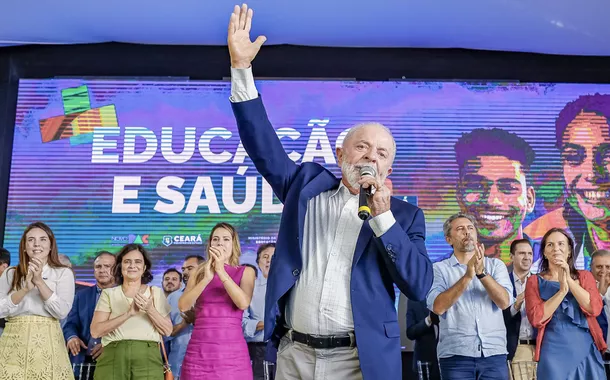 Presidente Luiz Inácio Lula da Silva durante a cerimônia de anúncios de investimentos para as instituições federais de educação do Ceará, no Palácio da Abolição, em Fortaleza - CE