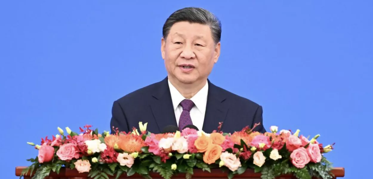 O presidente chinês, Xi Jinping, participa da conferência que marca o 70º aniversário dos Cinco Princípios de Coexistência Pacífica