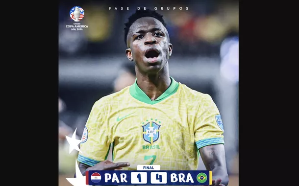 Vinicius Júnior brilha e Brasil derrota Paraguai na Copa América