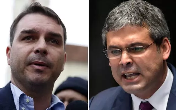 Flávio Bolsonaro (à esq.) e Lindbergh Farias