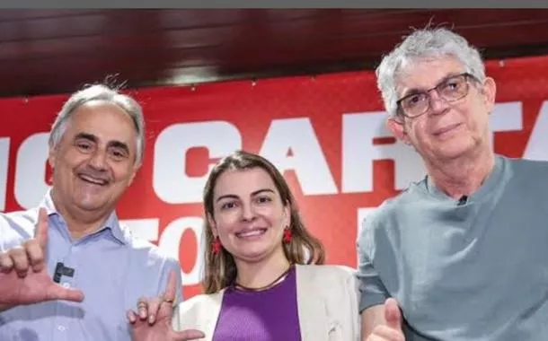 Da esq. para a dir.: Luciano Cartaxo, Amanda Rodrigues e Ricardo Coutinho