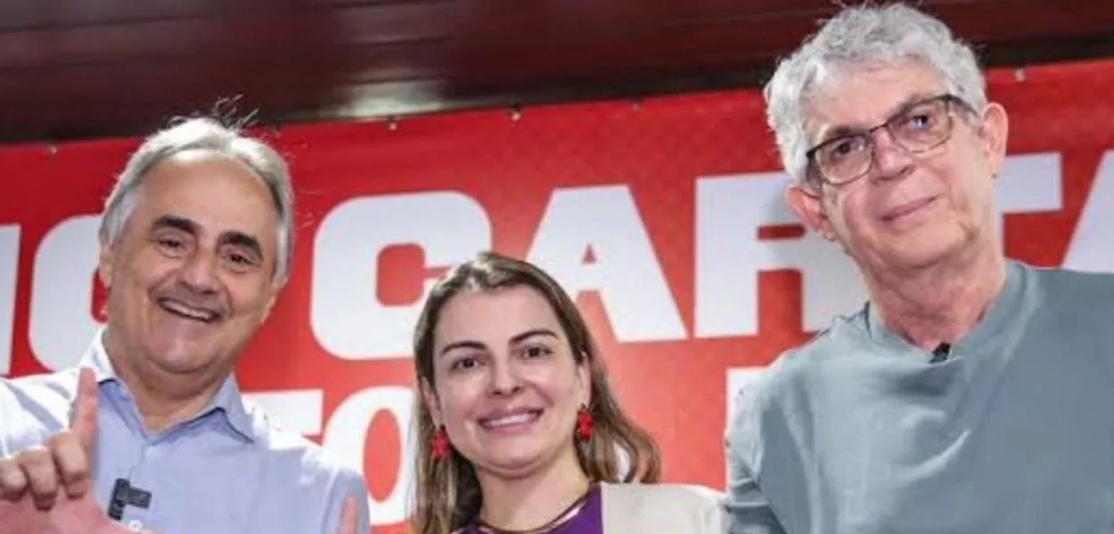 Da esq. para a dir.: Luciano Cartaxo, Amanda Rodrigues e Ricardo Coutinho