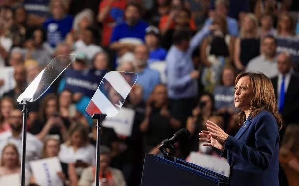 Vice-presidente dos EUA, Kamala Harris, durante evento de campanha em Wisconsin
23/07/2024
