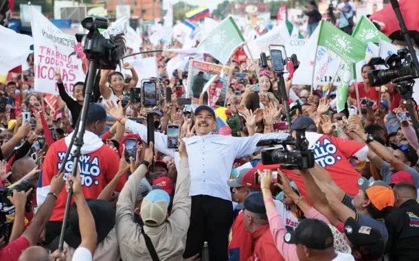 Nicolás Maduro durante campanha eleitoral na Venezuela, em 21 de julho de 2024 