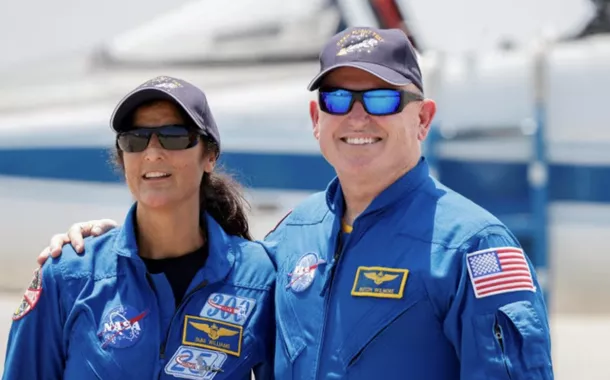 Os astronautas da NASA Butch Wilmore e Suni Williams posam antes do lançamento do Starliner-1 Crew Flight Test (CFT) da Boeing,1xbet bônus primeiro depósitoCabo Canaveral, Flórida, EUA, 251xbet bônus primeiro depósitoabril1xbet bônus primeiro depósito2024