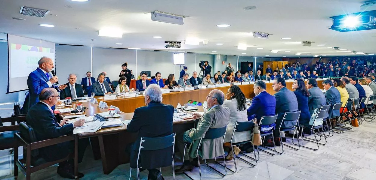 Presidente Luiz Inácio Lula da Silva durante reunião ministerial no Palácio do Planalto, em Brasília - DF 08.08.2024