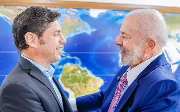 Governador da província de Buenos Aires, Argentina, Axel Kicillof e presidente Lula no Palácio do Planalto