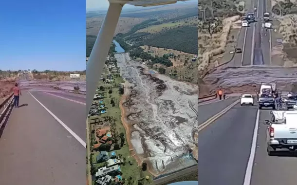 Rompimento de barragem em condomínio de luxo interdita BR-163 e água invade casas em Mato Grosso do Sul