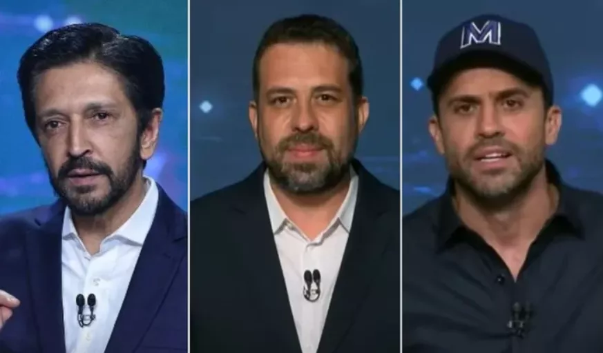 Ricardo Nunes, Guilherme Boulos e Pablo Marçal 