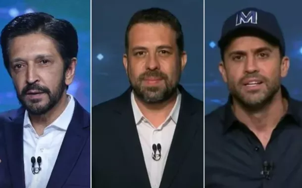 Ricardo Nunes, Guilherme Boulos e Pablo Marçal 