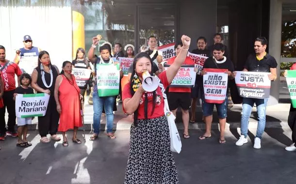 Indígenas Krenak protestam em Brasília