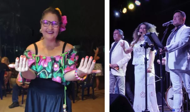 Márcia Alves (à esquerda) e Myrlla Muniz, entre Silvino Filho  e Nilson Lima: força e diversidade através de seus timbres e diferentes interpretações