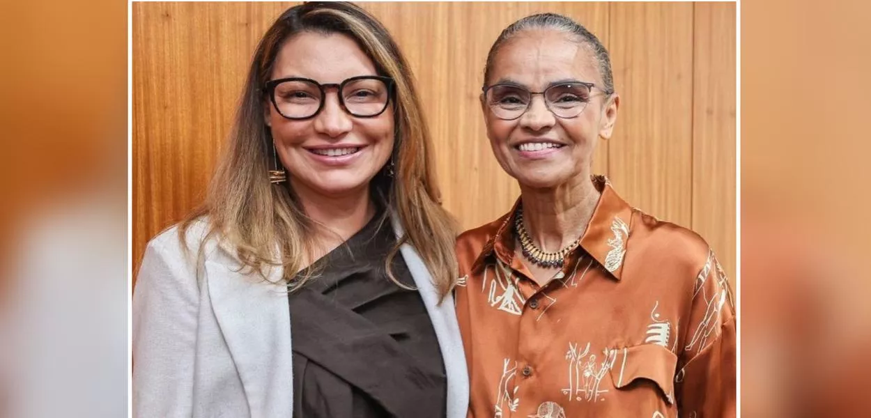 Rosângela da Silva, conhecida como Janja (à esq.), e Marina Silva