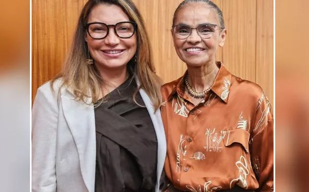 Rosângela da Silva, conhecida como Janja (à esq.), e Marina Silva