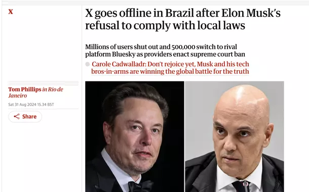 Mídia internacional apoia Moraes e não vê censuramr jack bet bonussuas decisões contra Musk